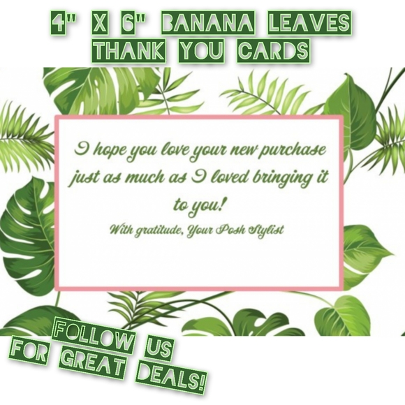 Other - 25 Banana Leaves Thank You Cards
